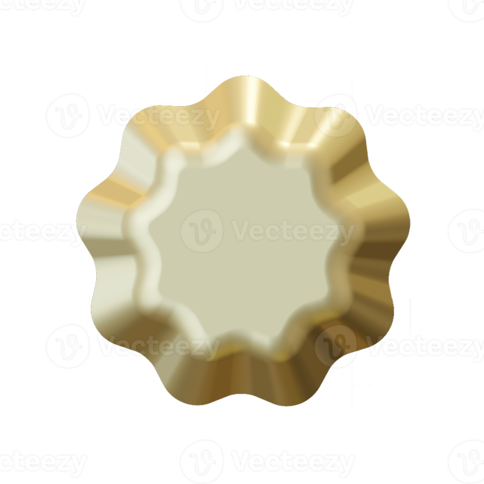 blank gold labels and badge. 3d render png