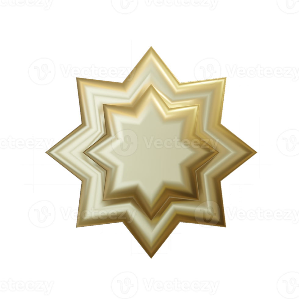 blank gold labels and badge. 3d render png