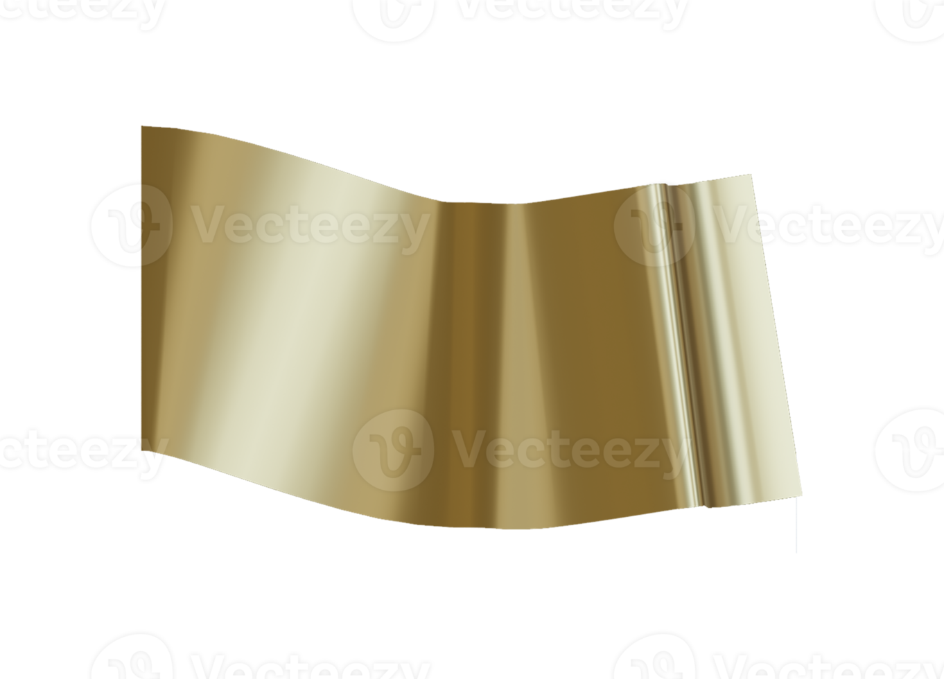 Gold ribbons. 3d render png