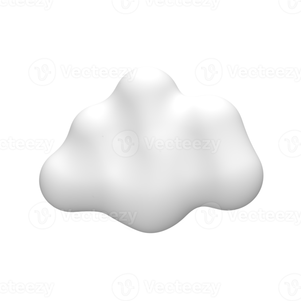 Cartoon clouds. 3d render png