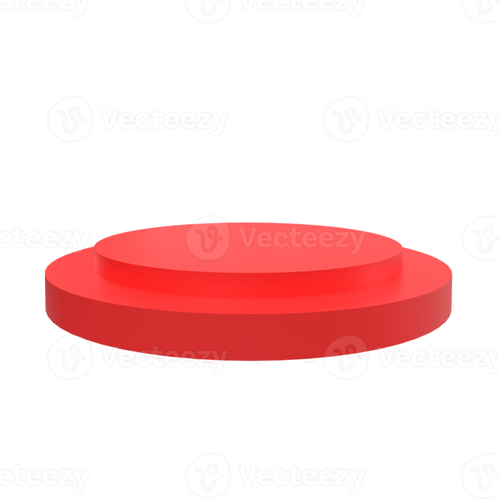 Modern red round podium. 3d render png