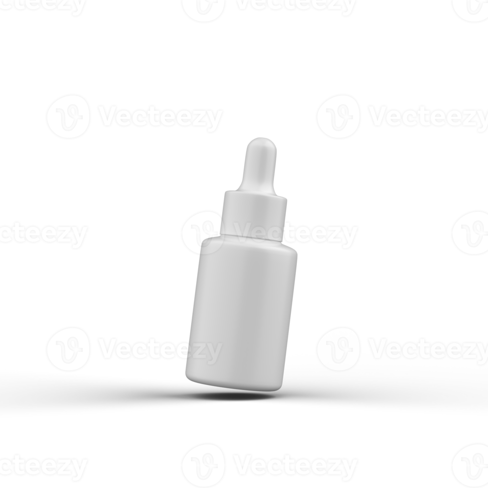 Matte Plastic Dropper Bottle 3D Rendering png