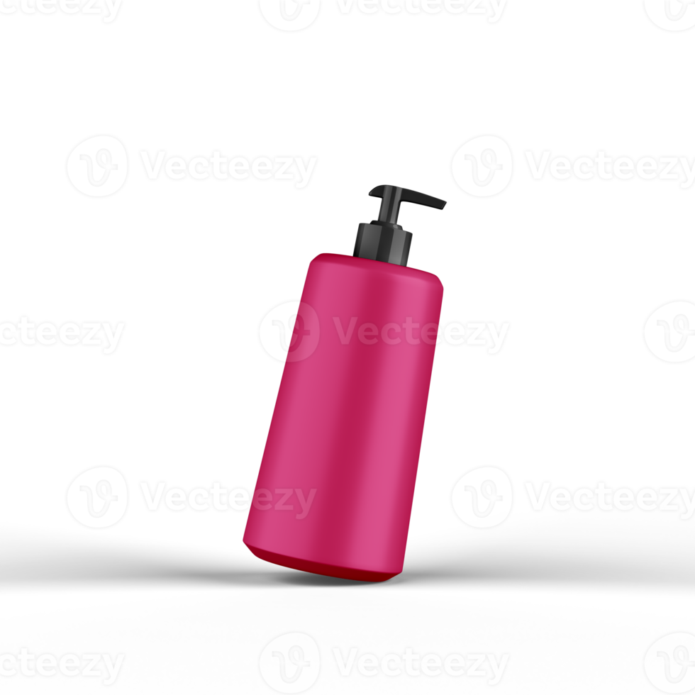 Shampoo Plastic Bottle 3D Rendering png