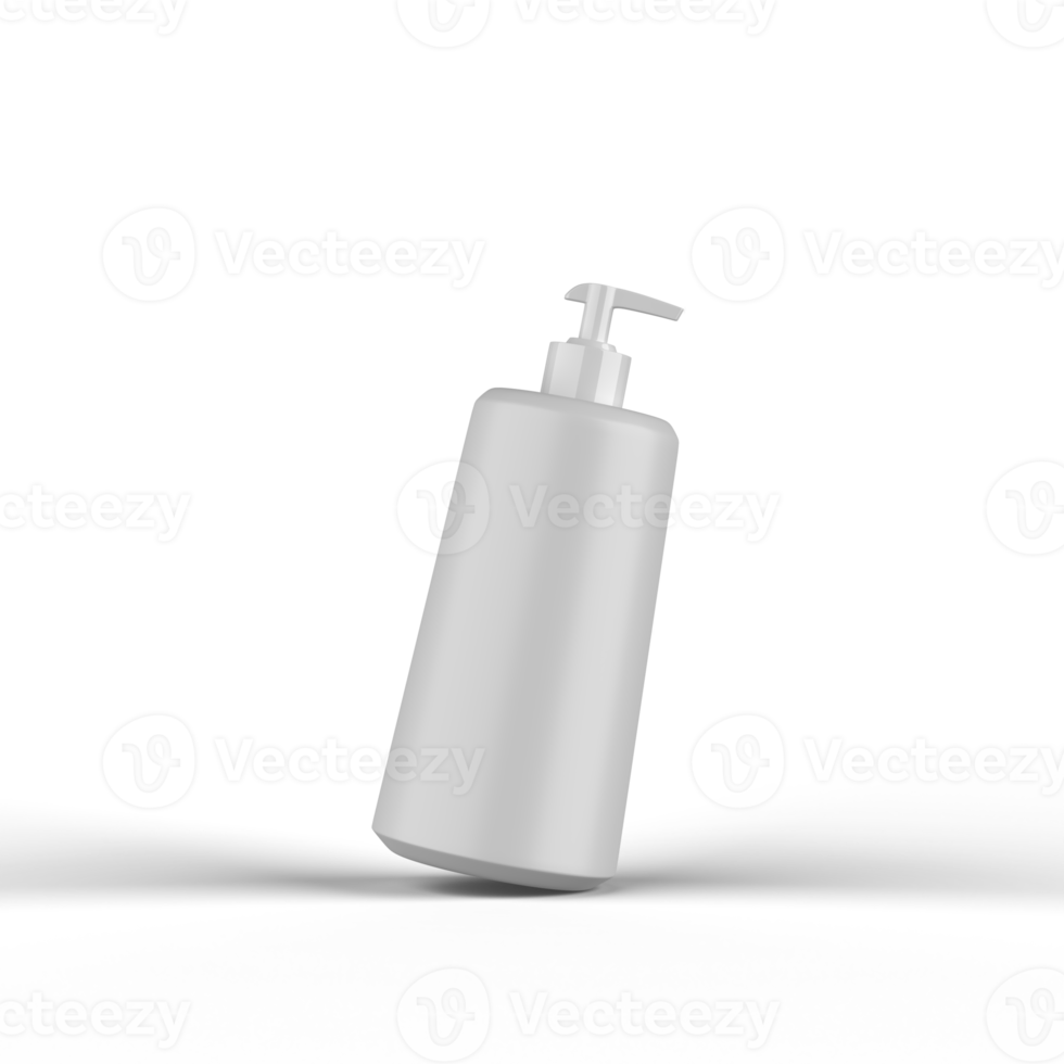 Shampoo Plastic Bottle 3D Rendering png