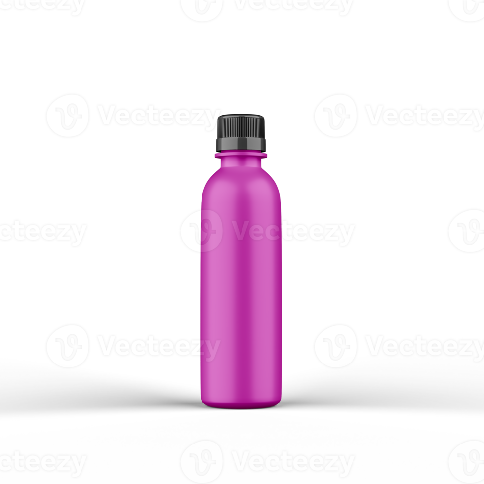 Matte Plastic Bottle 3D Rendering png