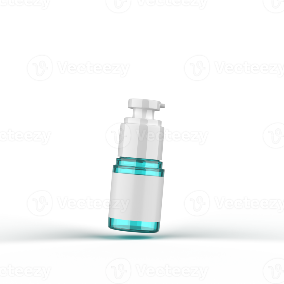 Glass Cosmetic Foundation Bottle 3D Rendering png