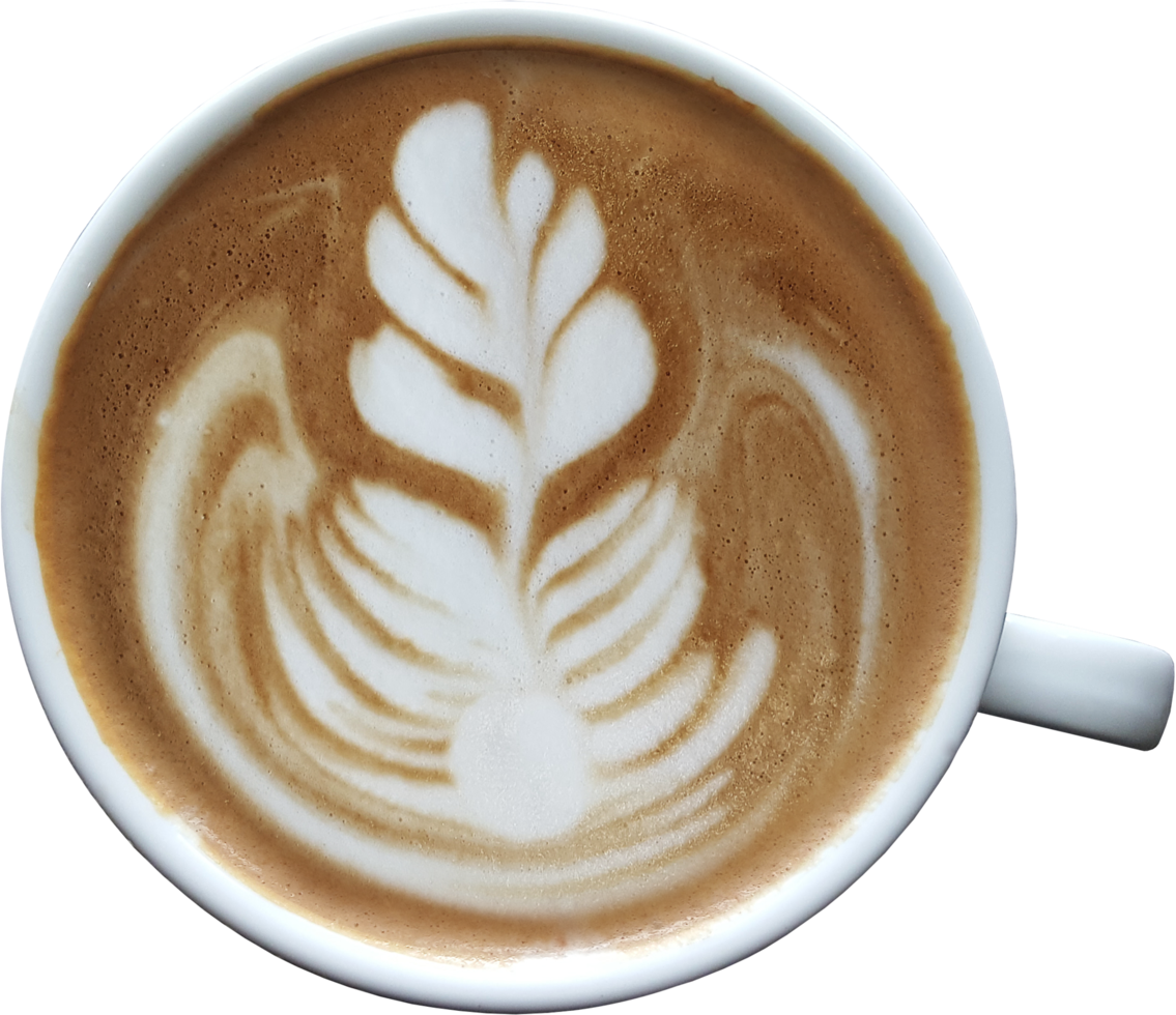 isolerat kaffe latte topp se i en mugg. png