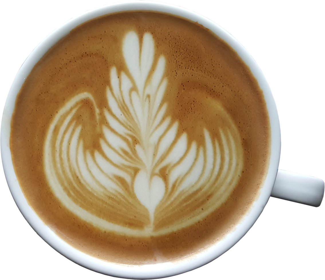 isolato caffè latte macchiato superiore Visualizza nel un' tazza. png