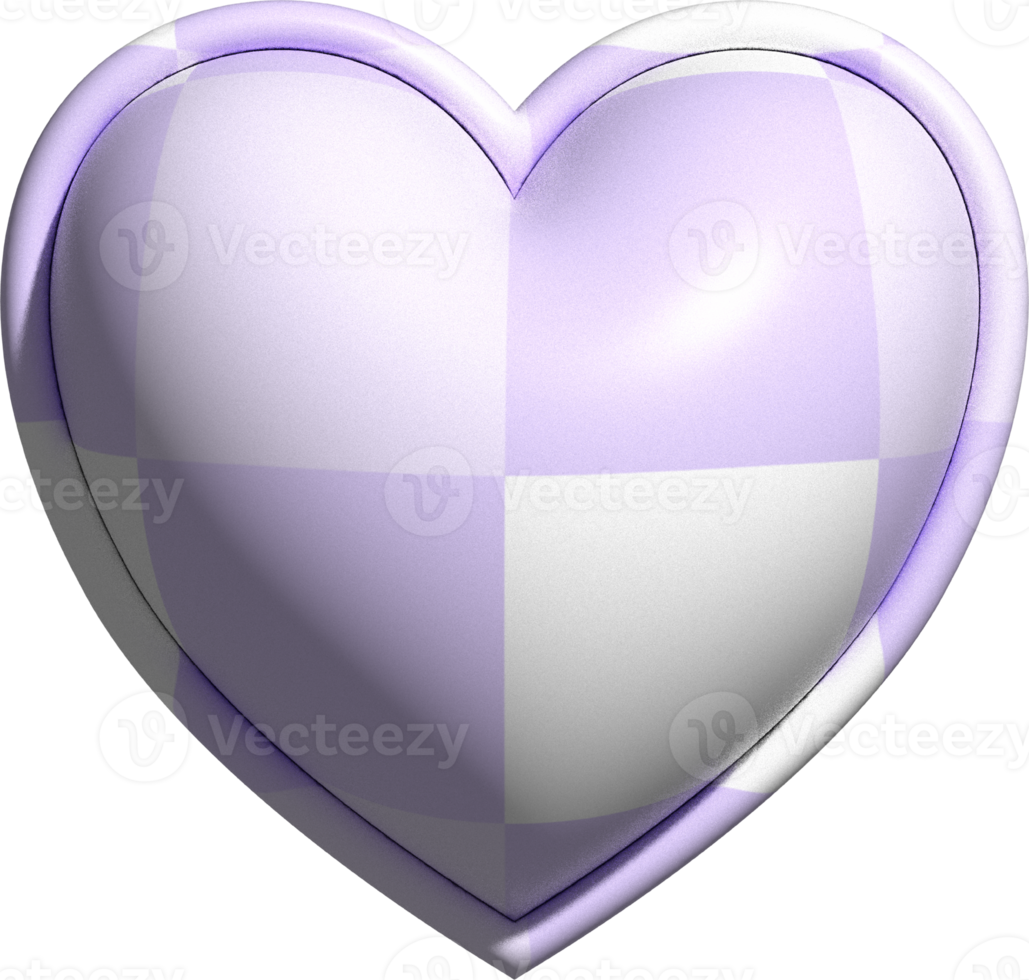 aesthetic cute 3d checkers checkerboard heart shape png