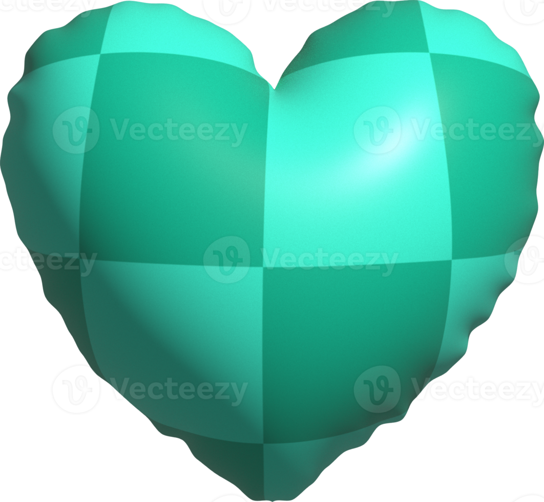 aesthetic cute 3d checkers checkerboard heart shape png