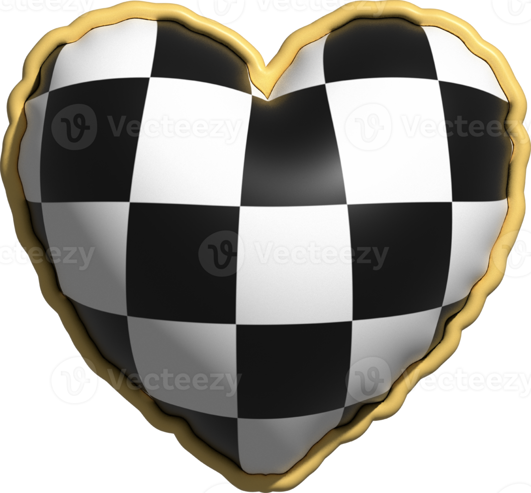 estetico carino 3d dama scacchiera cuore forma png