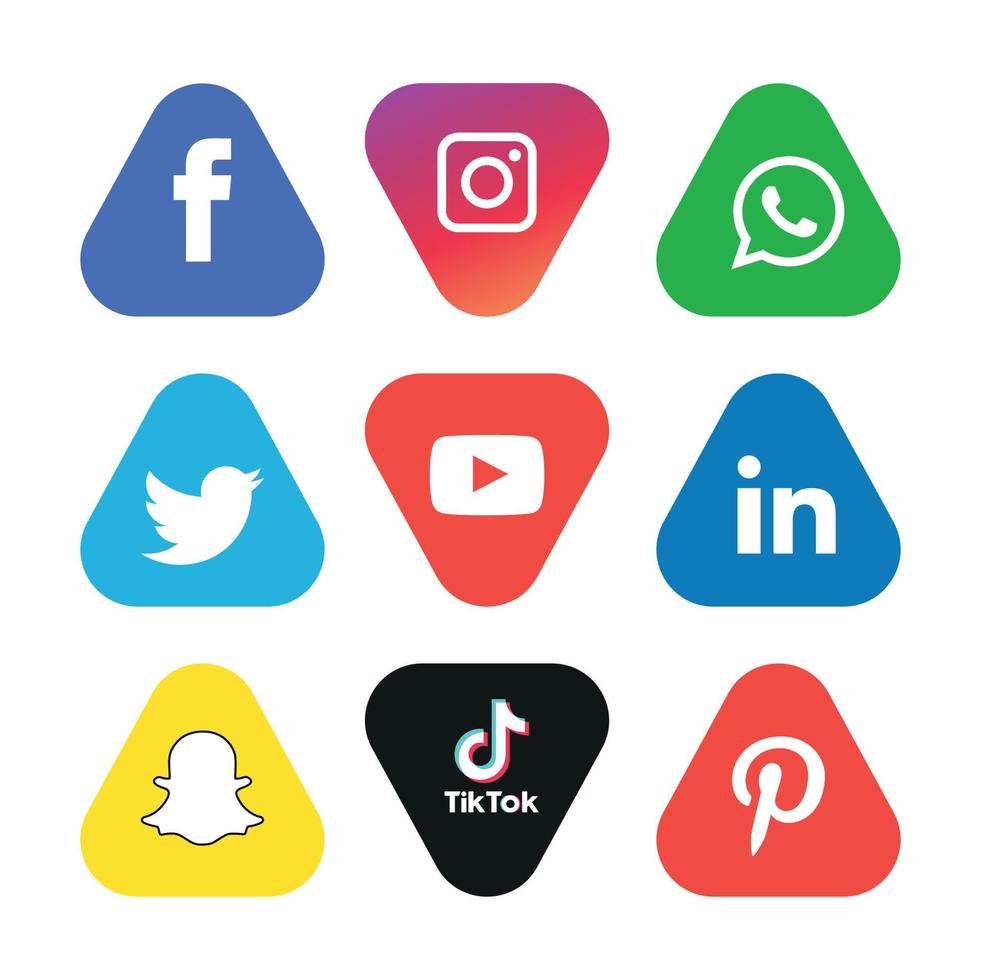 Social media icons set Logo Vector Illustrator