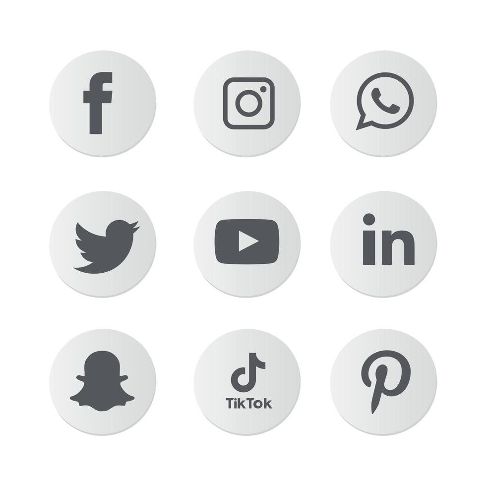 Social media icons set Logo Vector Illustrator