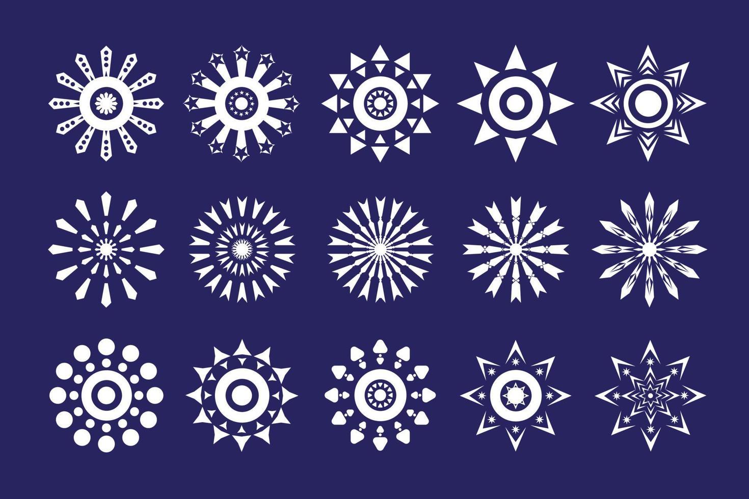 Sun Flower Logo Icon Set 02 vector