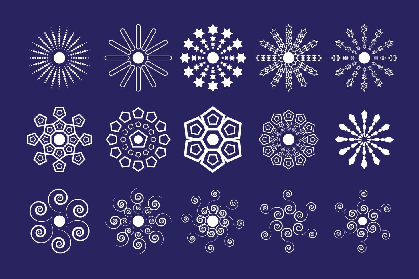 Sun Flower Logo Icon Set 03 vector