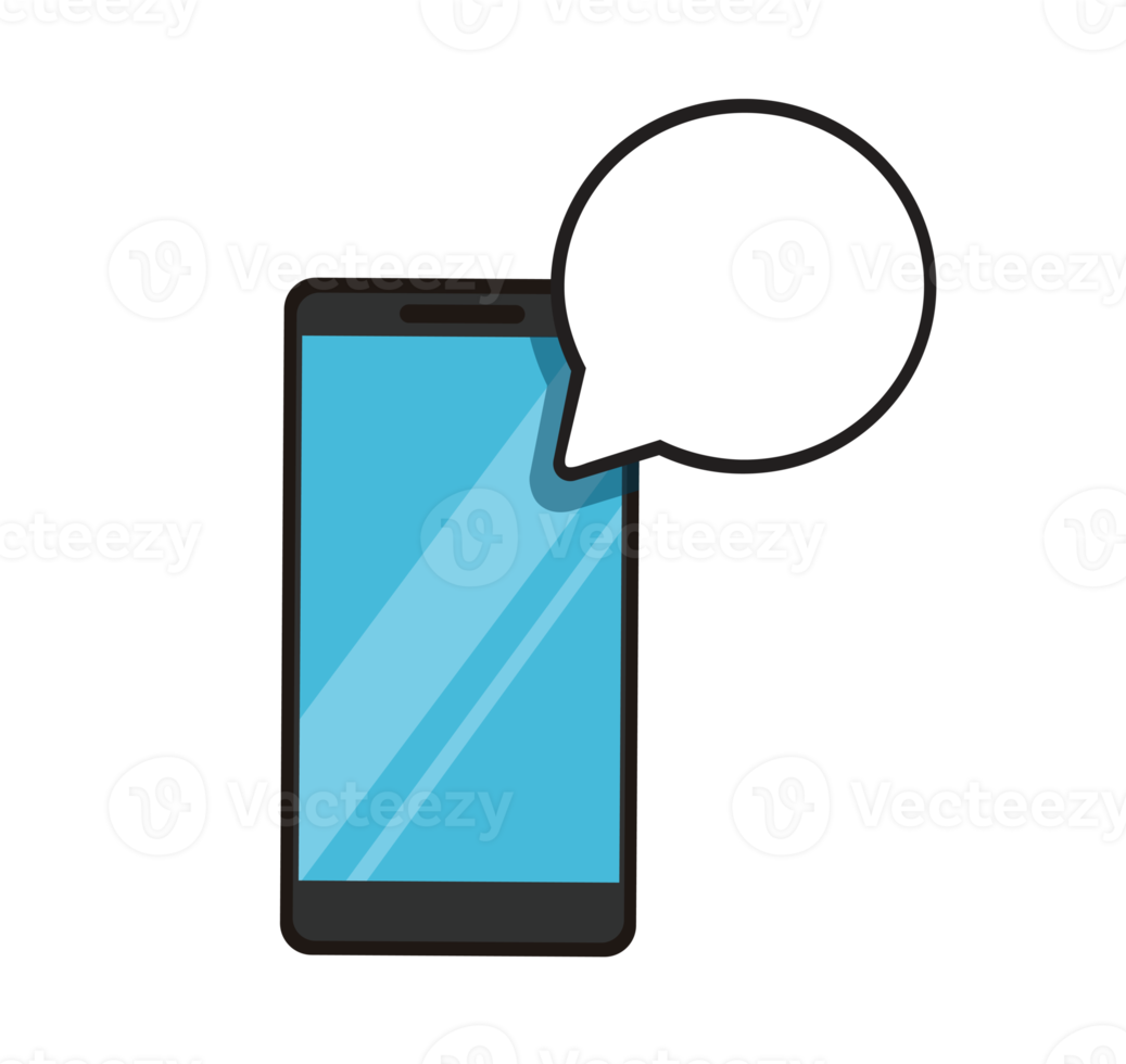 smartphone with bubble chat icon png