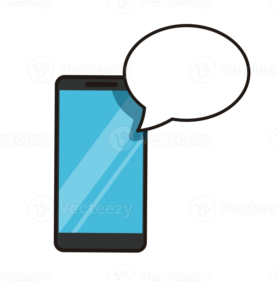 smartphone with bubble chat icon png