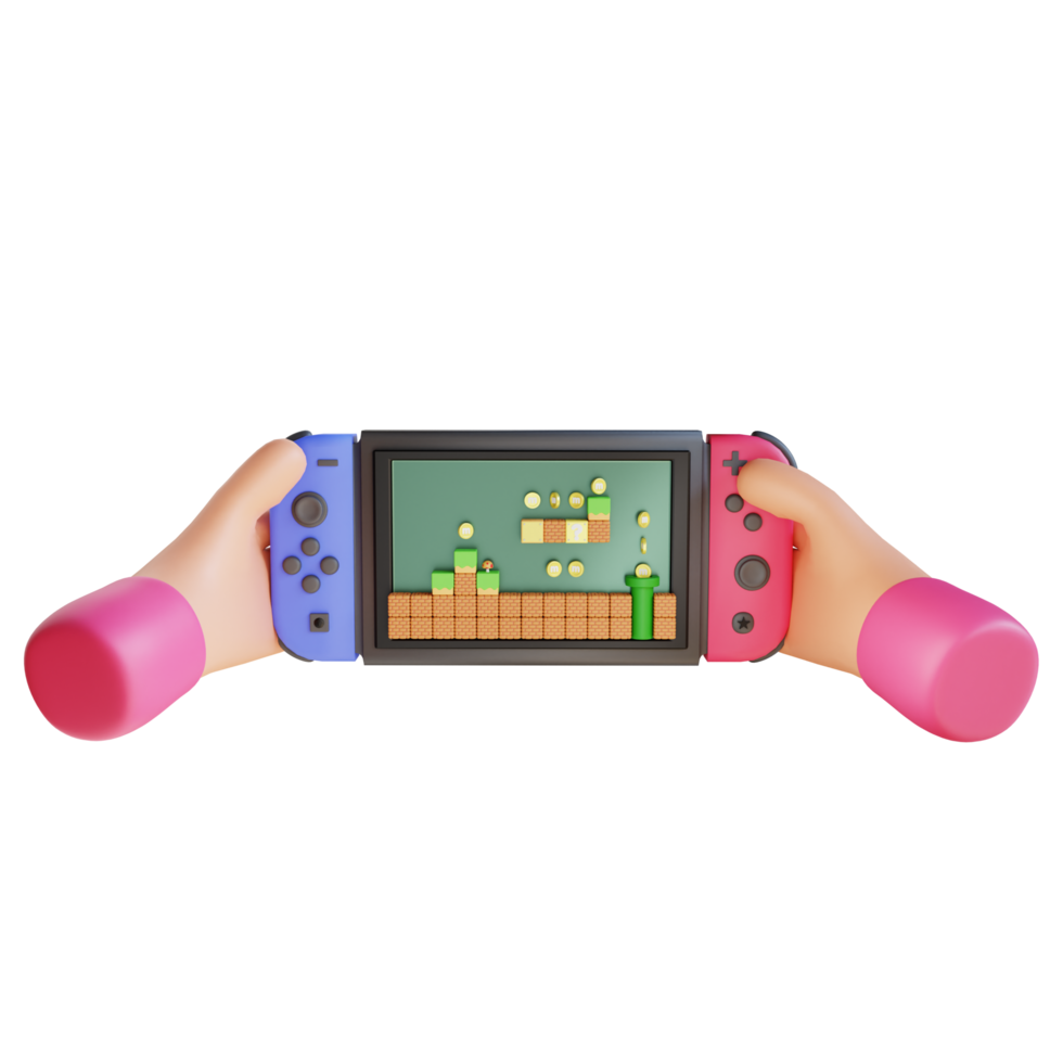 3d render hand playing game png