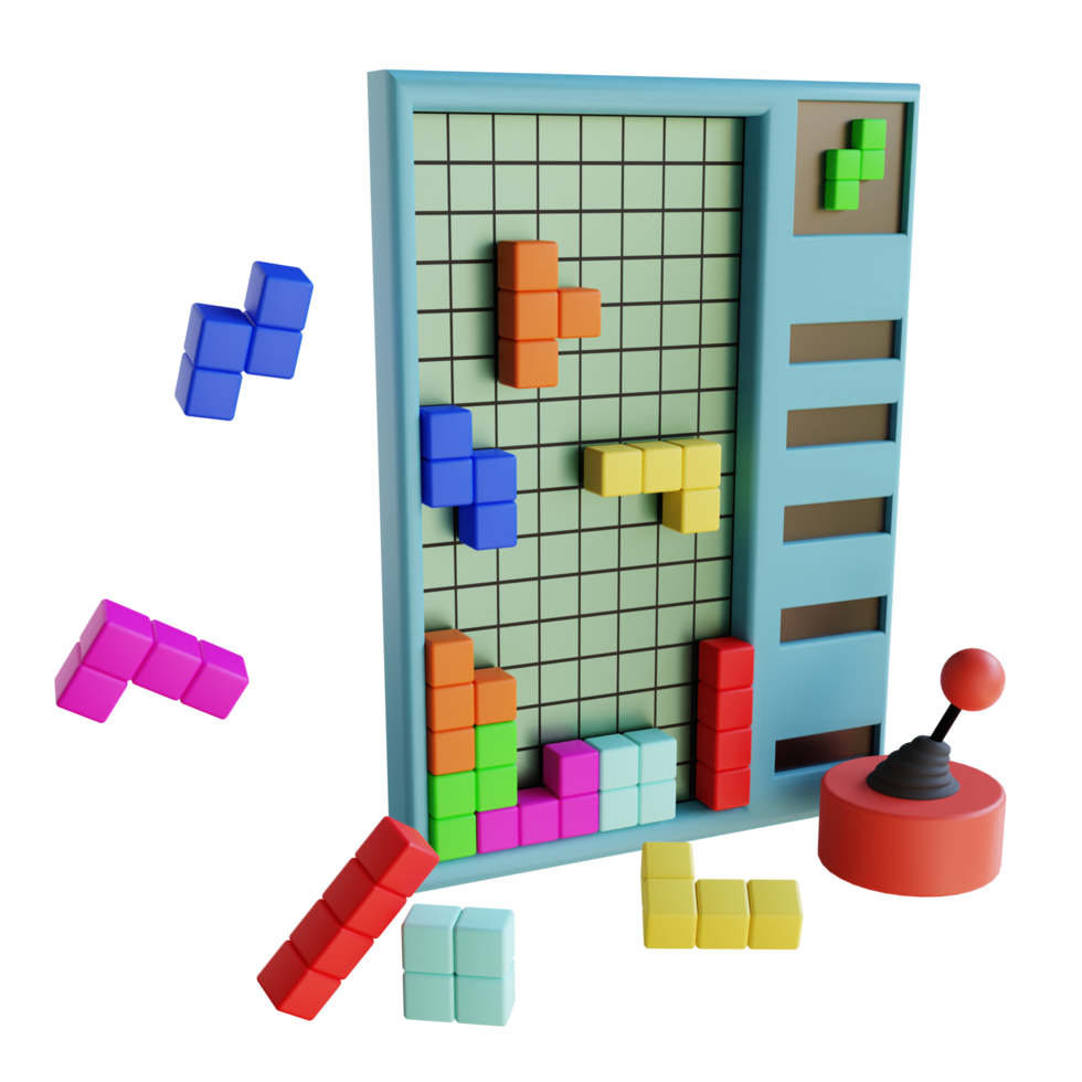 jeu de tetris de rendu 3d png