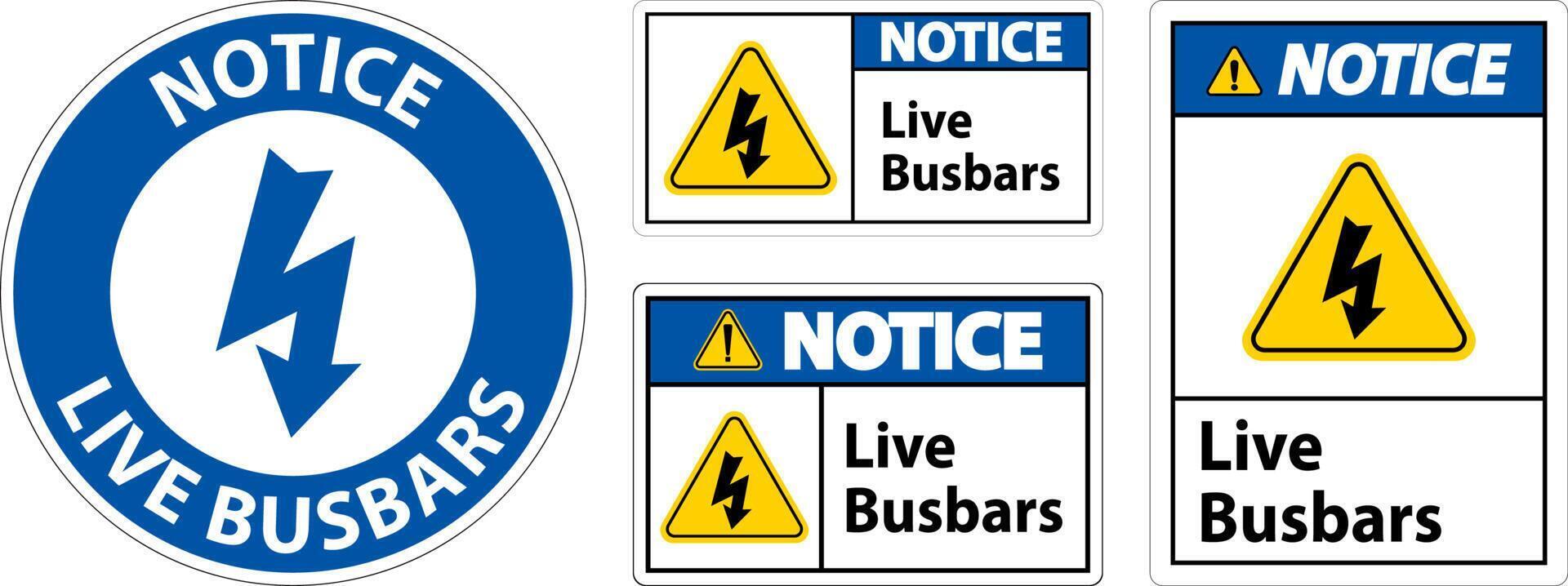 Notiec Live Busbars Sign On White Background vector