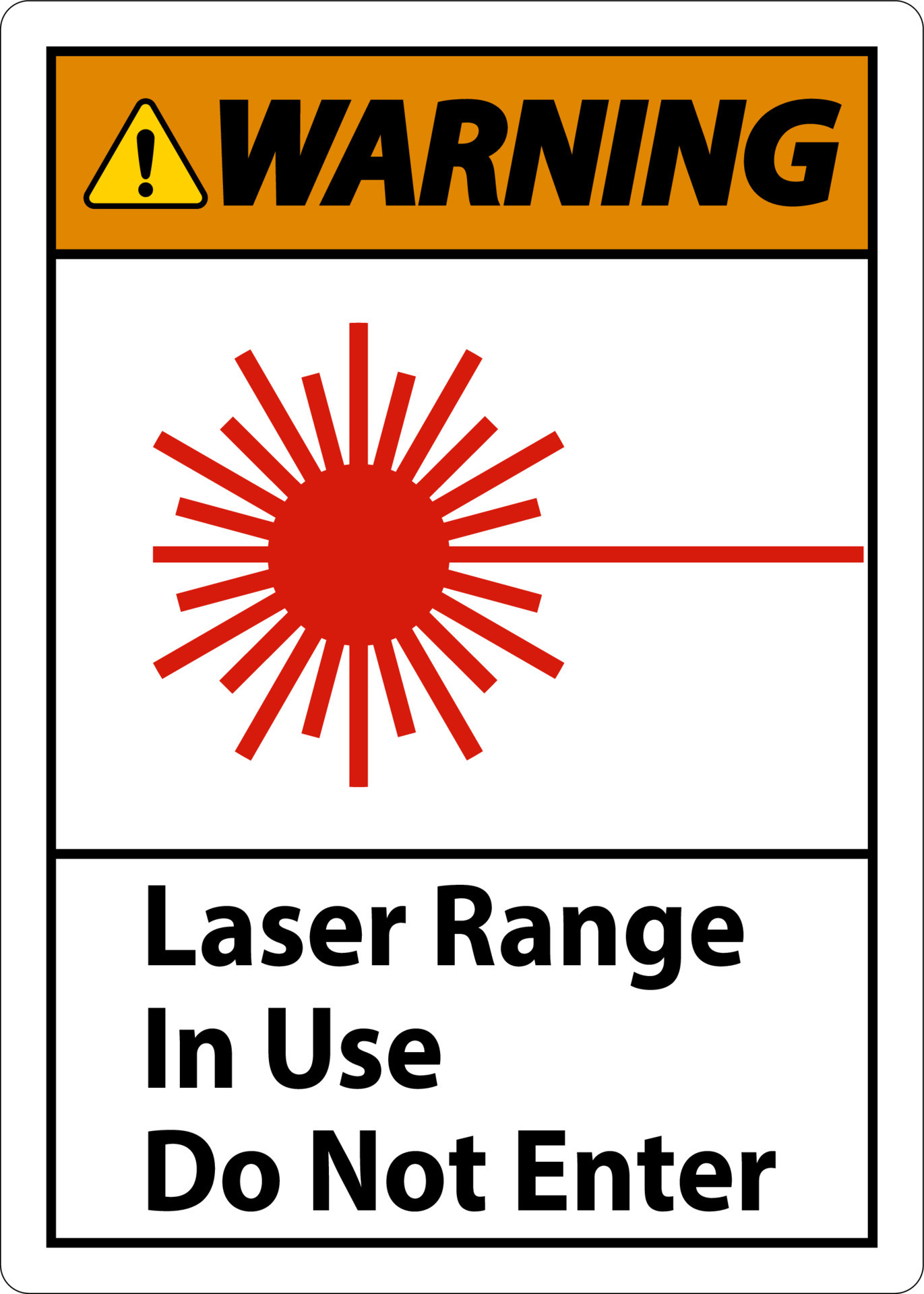 Warning Laser Range In Use Do Not Enter Sign 13361405 Vector Art at