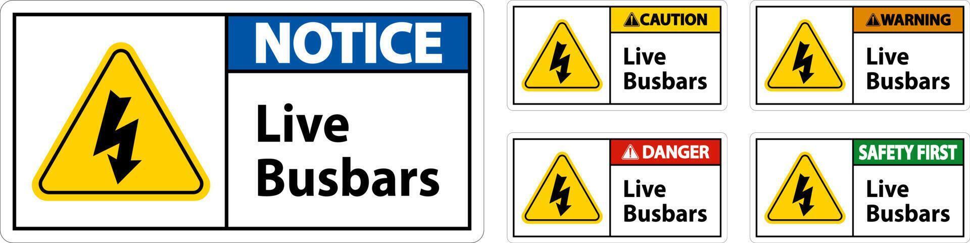 Symbol Live Busbars Sign On White Background vector
