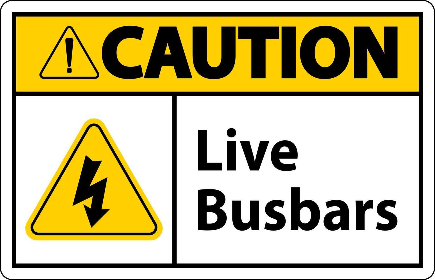 Caution Live Busbars Sign On White Background vector