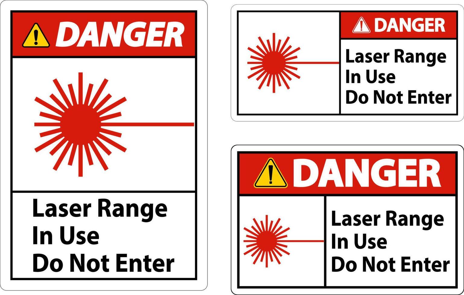 Danger Laser Range In Use Do Not Enter Sign vector