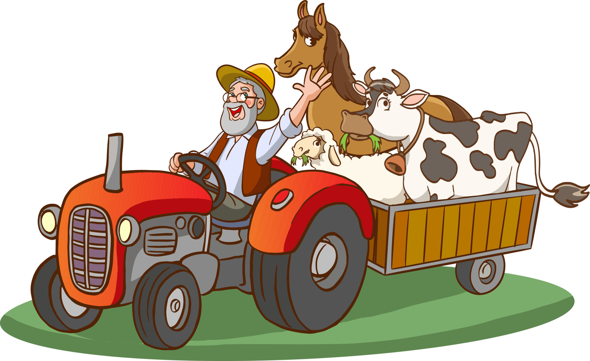 farmer driving tractor vector illustration 13361468 Vector Art at Vecteezy