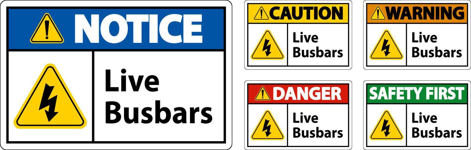 Symbol Live Busbars Sign On White Background vector