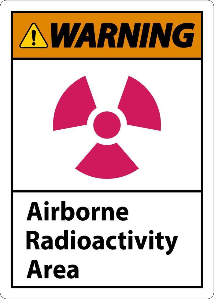 Warning Airborne Radioactivity Area Symbol Sign On White Background vector