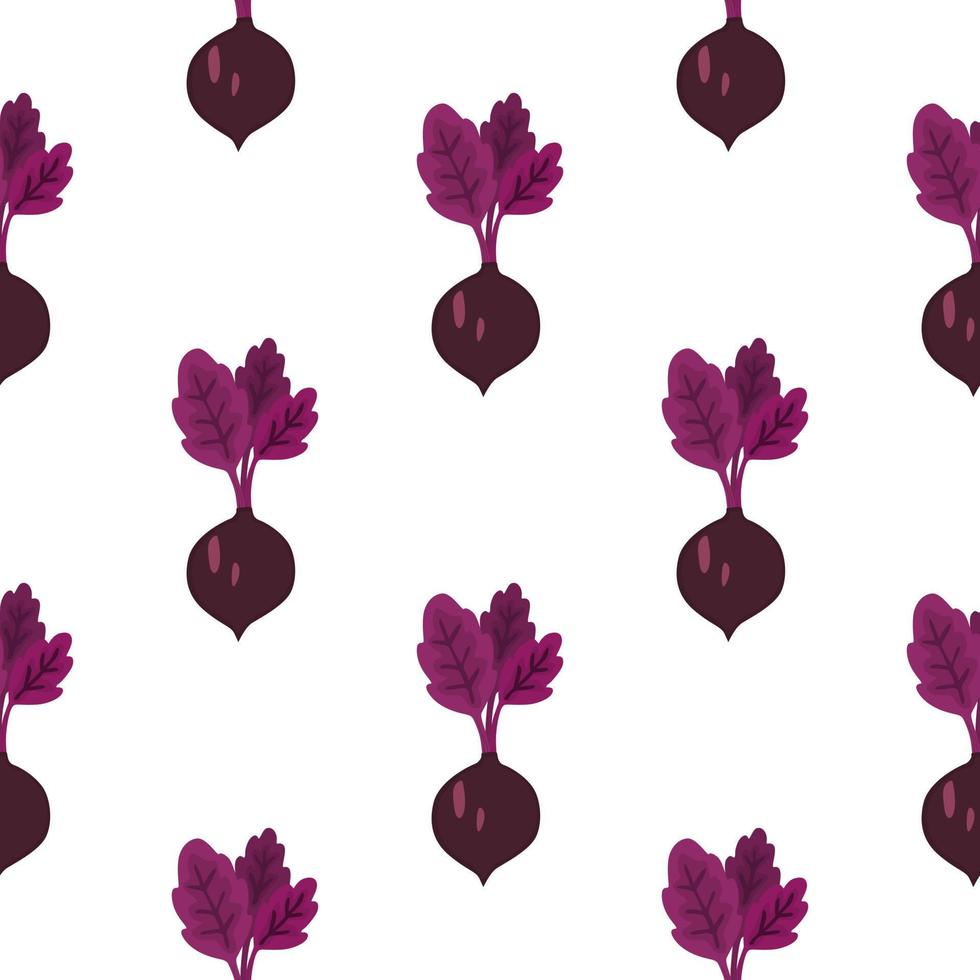 Hand drawn beet seamless pattern. Doodle beetroot wallpaper. vector