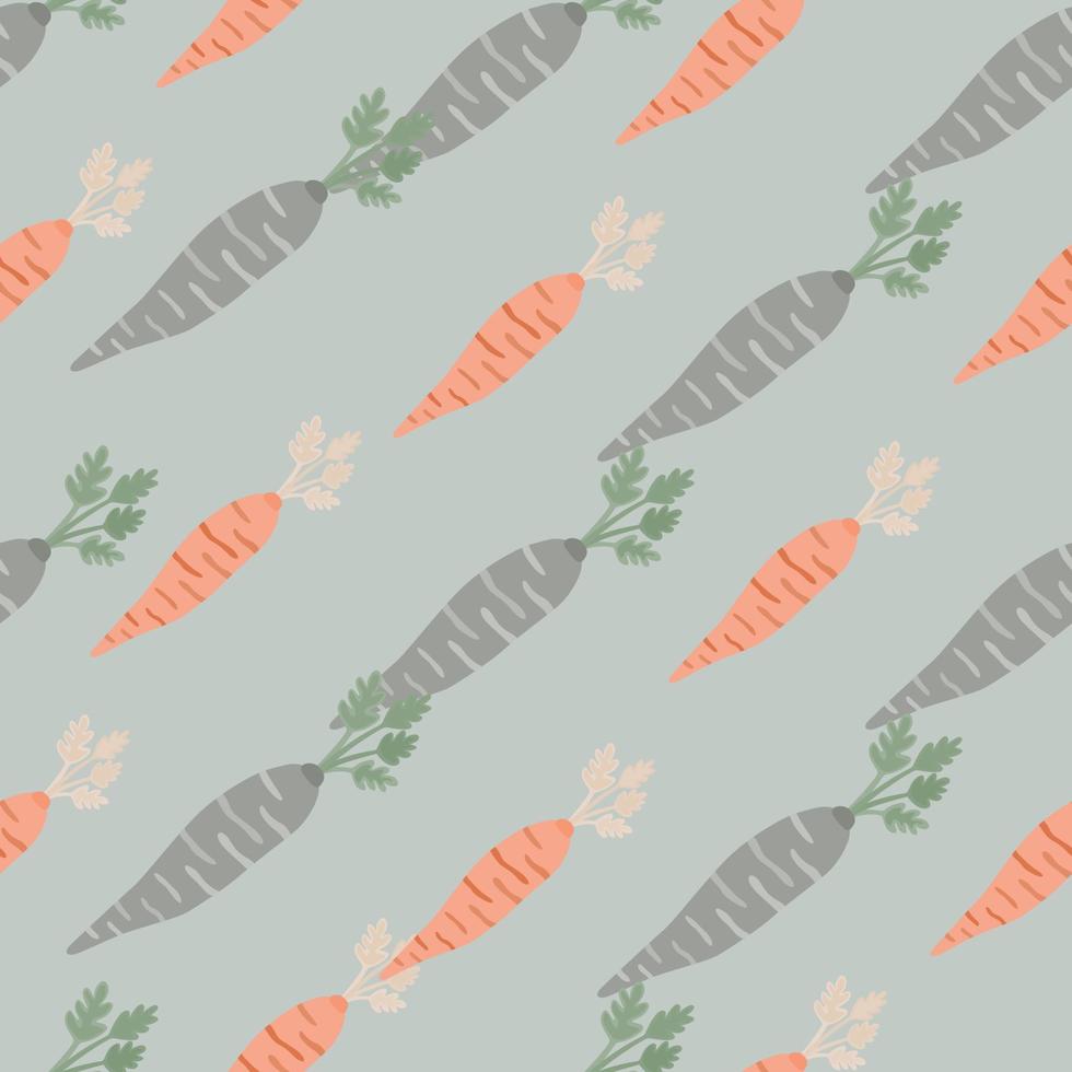 Hand drawn carrot seamless pattern. Doodle carrots wallpaper. vector