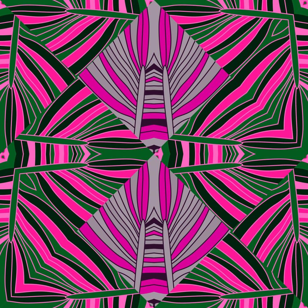 Abstract lines geometric ornament seamless pattern. Wave mosaic geometric endless wallpaper. vector