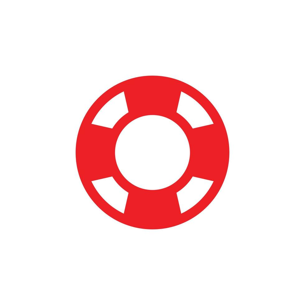 eps10 salvavidas de vector rojo o icono de salvavidas aislado sobre fondo blanco. cinturón salvavidas, salvavidas o símbolo de bote salvavidas en un estilo moderno y sencillo para el diseño de su sitio web, logotipo y aplicación móvil