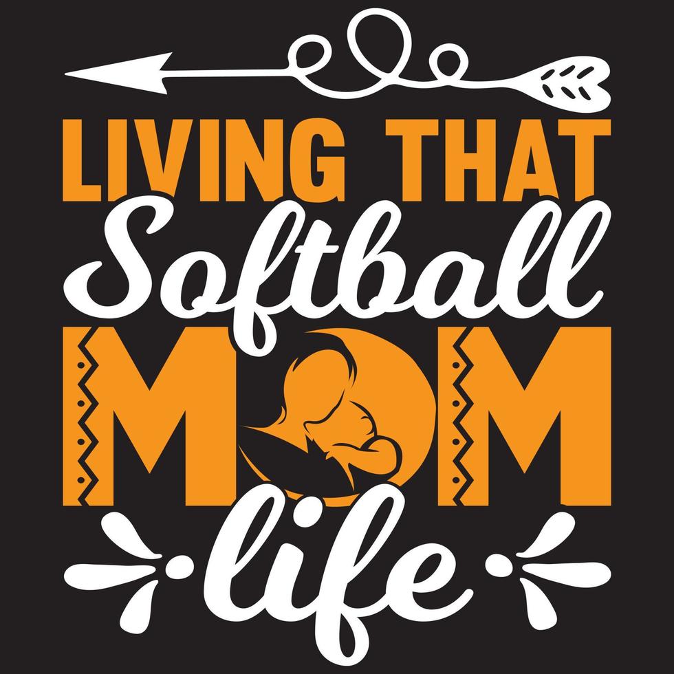 living that softball mom vector