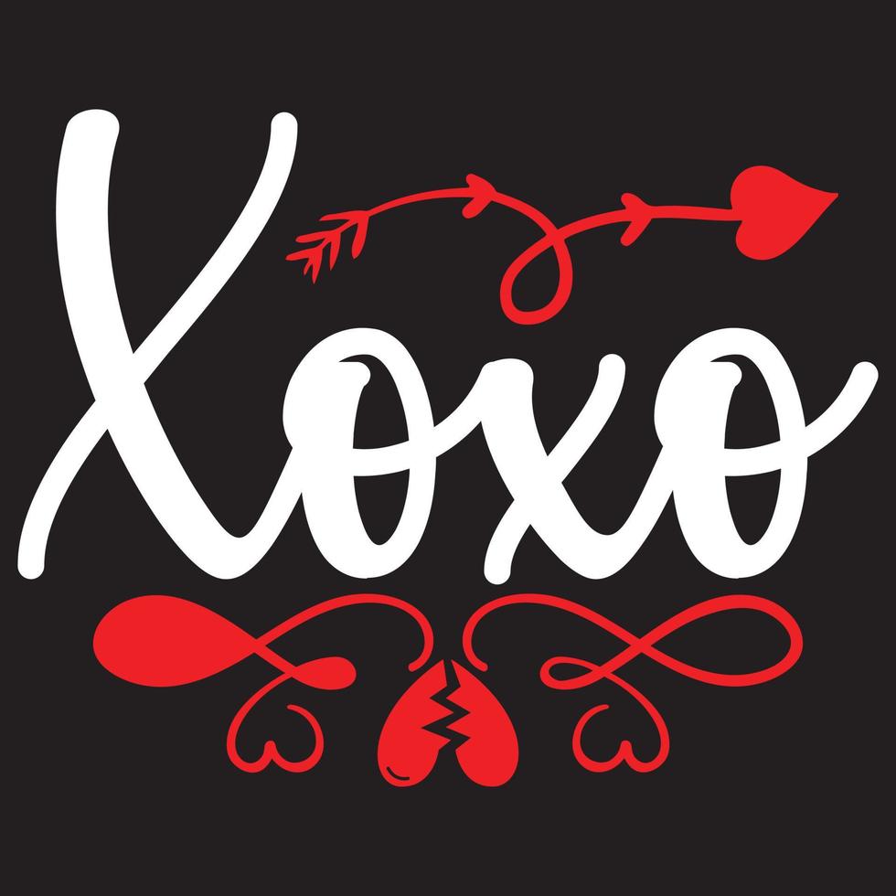 xoxo t shirt design vector