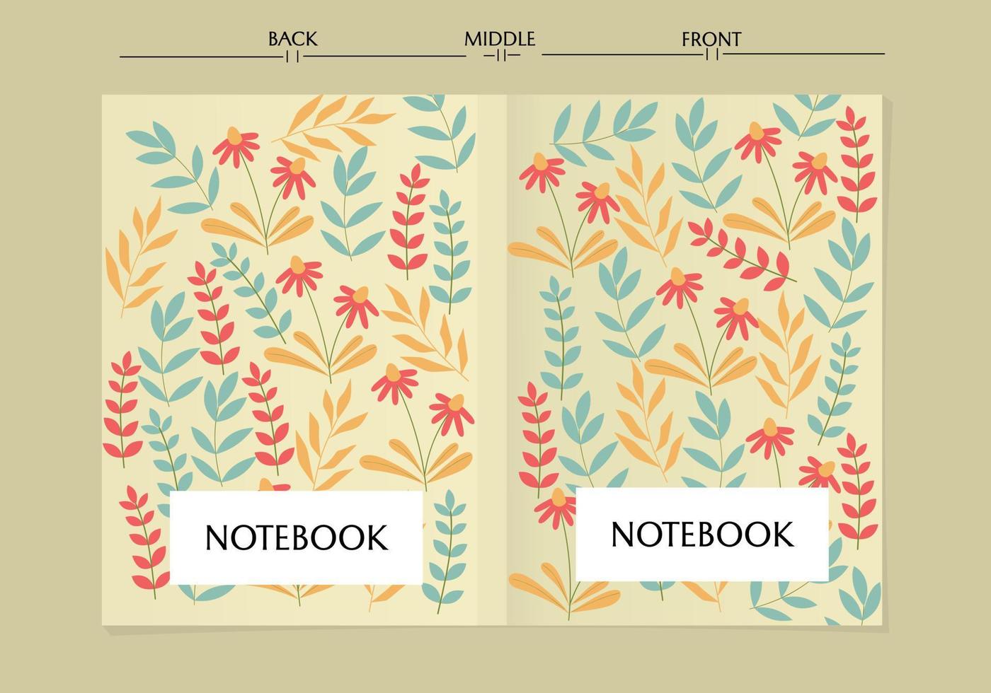set of notebook designs with abstract floral pattern.For cover, planners, brochures, books, catalogs,diary vector