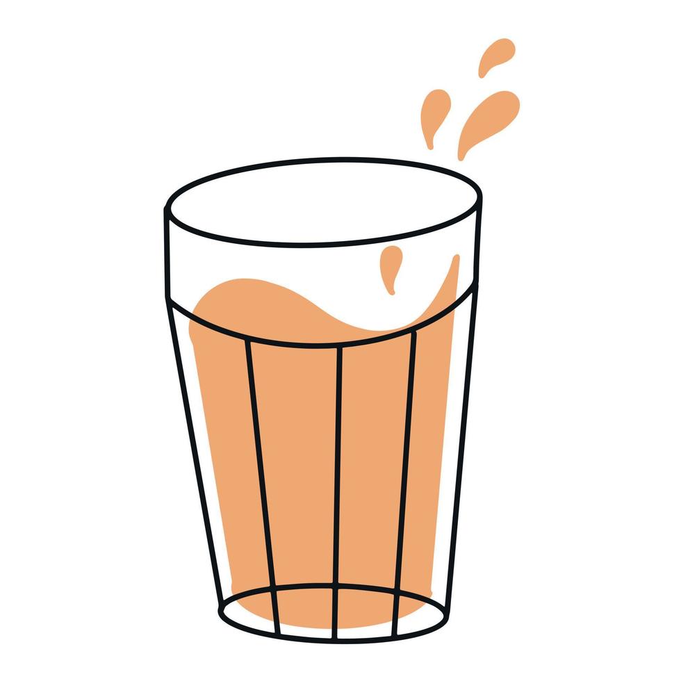 Glass of orange juice. Hand drawn simple vector illustration