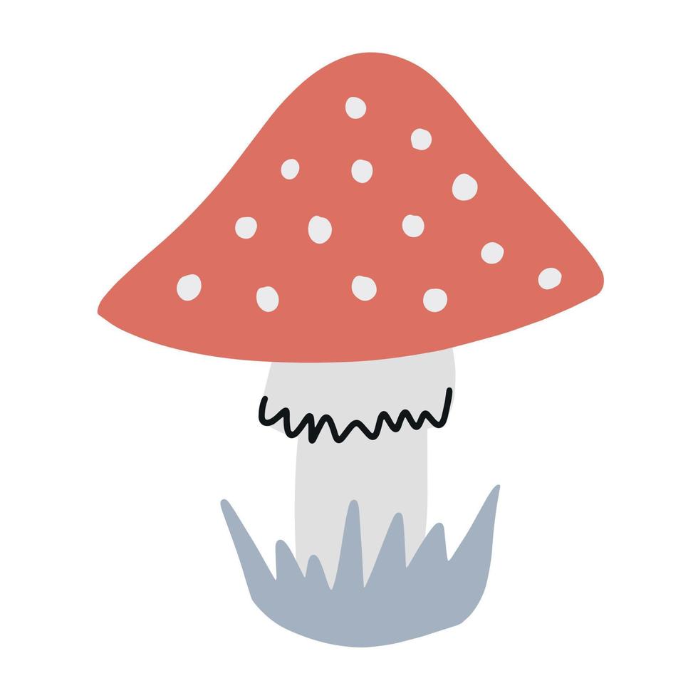 seta amanita. dibujado a mano ilustración vectorial simple vector