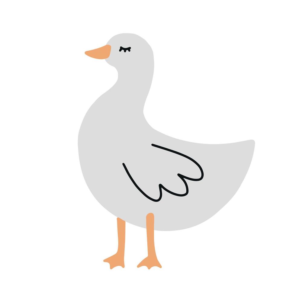 Duck. Hand drawn simple vector illustration