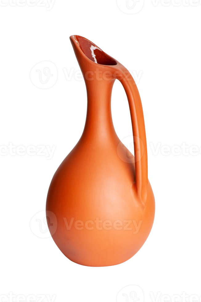 A brown clay jug isolated on a white background png