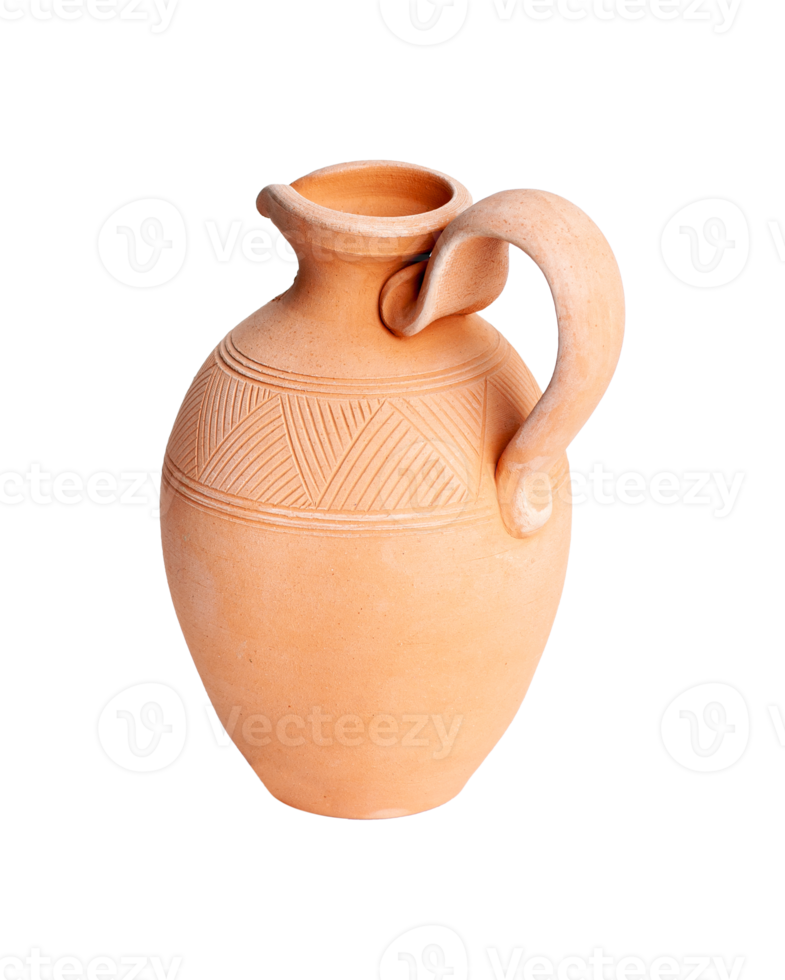 A brown clay jug isolated on a white background png