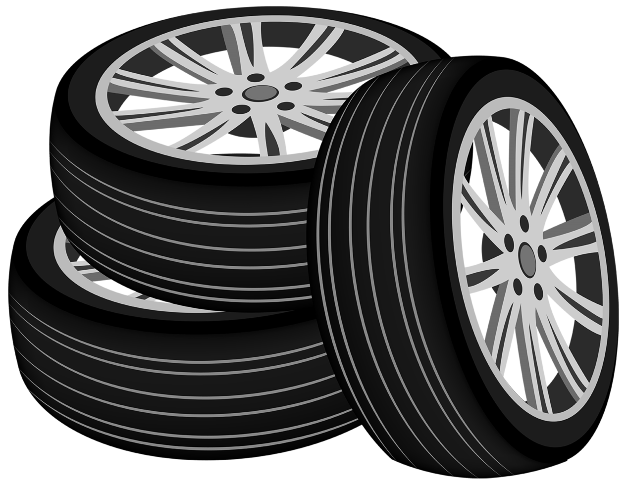 black rubber car tires transparent png