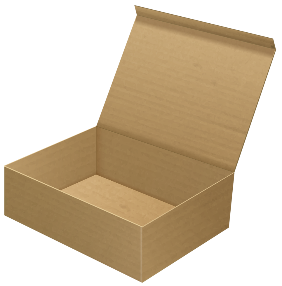 caja de cartón marrón png