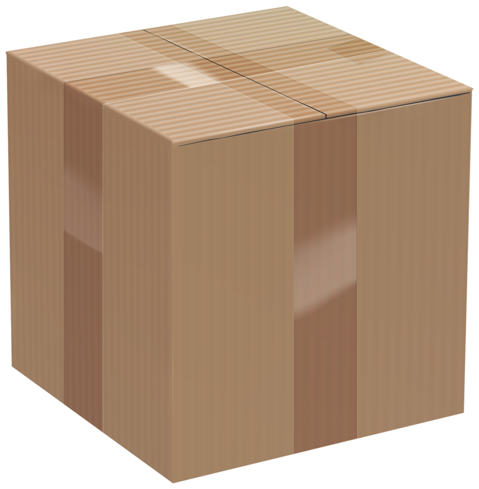 caja de cartón marrón png