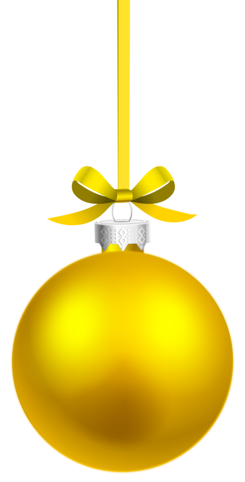 Yellow Hanging Christmas Ball png
