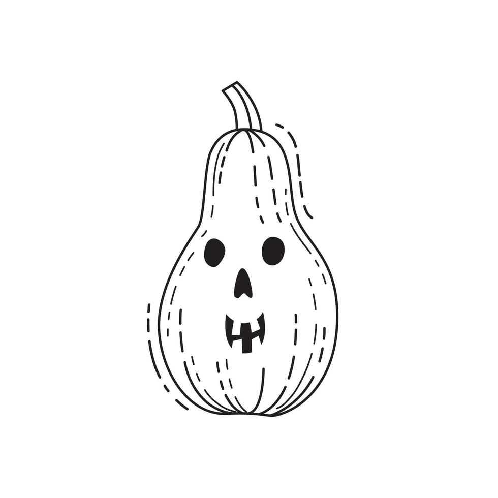 Jack O'Lantern drawn in doodle style. vector