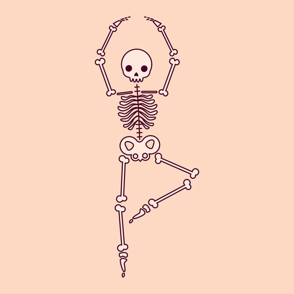 Vector drawing of a dancing skeleton