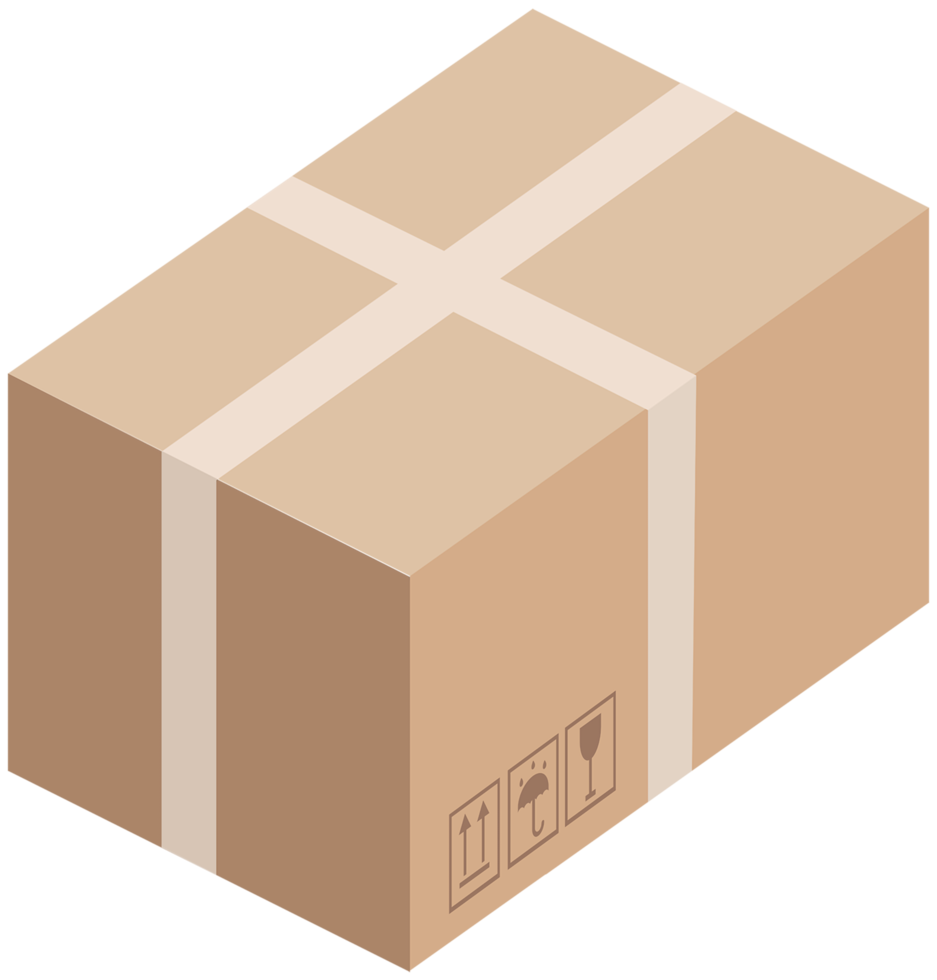 Cardboard Box Brown png